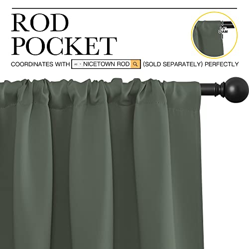 Bedroom Curtains Blackout Draperies (Dark Mallard / 29"W x 50"L (Pack of 2))