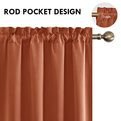 Blackout Curtains for Bedroom Living Room 52 x 84 Inch Long 2 Panels (Burnt Ochre / 52"W x 84"L (Pack of 2))