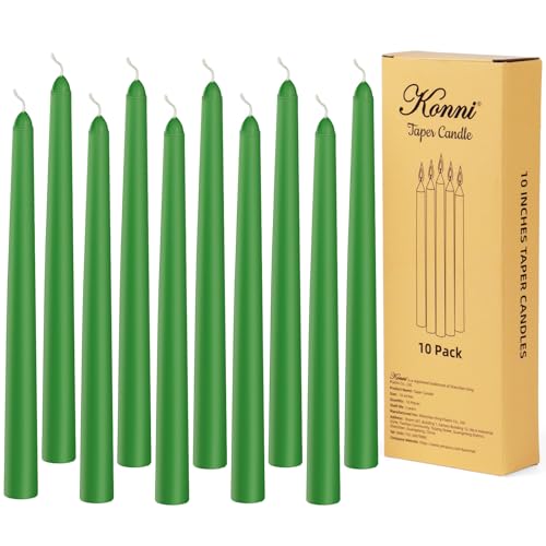 0.87×10 Inch Green Taper Candles (Dark Green)