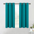 ROM Darkening Curtains 45 inch Length 2 Panels (Peacock Teal / 42"W x 45"L (Pack of 2))