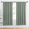 Window Curtains Blackout Drapes (Greyish Green / 52"W x 72"L (Pack of 2))