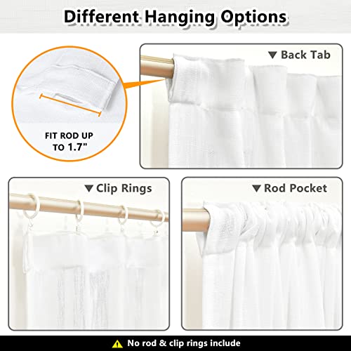 Patio White Curtains for Sliding Door (50"W x 90"L (Pack of 2) / White)