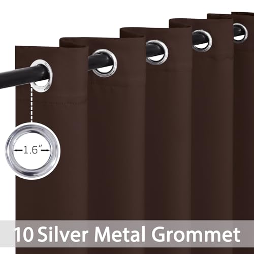 Room Darkening Curtains 62x96 inch Long Chocolate Brown (Chocolate Brown / 62"W x 96"L (Pack of 2))