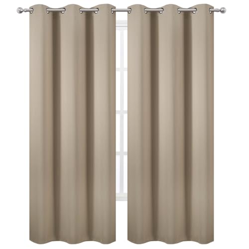 Khaki Thermal Blackout Curtains (Khaki / 38"W x 84"L (Pack of 2))