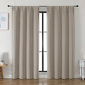 Ava Stone Blackout Curtains for Bedroom 84 Inch Length 2 Panels Set (Stone / 50"W x 84"L (Pack of 2))