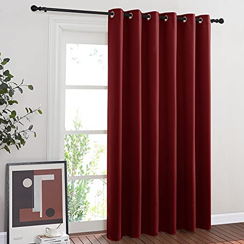 Glass Door Curtains for Window (Burgundy Red / 80"W x 84"L (Pack of 1))