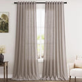 Brownish Grey Linen Curtains for Living Room 98 Inches Long Back Tab Light Filtering Semi Sheer Curtain Modern Farmhouse Decor for Bedroom Office Luxury Textured Drapes 52x98 (52"W x 98"L (Pack of 2) / Brownish Grey)