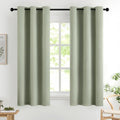 Sage Green Blackout Bedroom Curtains 63 Inch Long Light Blocking (Sage Green / 42"W x 63"L (Pack of 2))