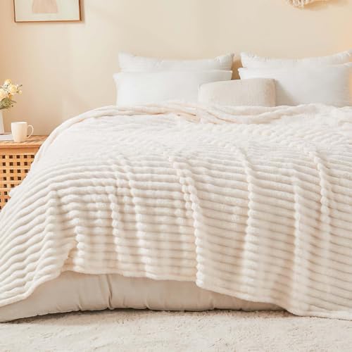 Ribbe Blankets Queen Size for Bed (Cream / Queen(90"x90"))