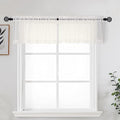Ivory Sheer Valance for Kitchen Windows Set of 2 (Ivory / 42"W x 14"L (Pack of 2))