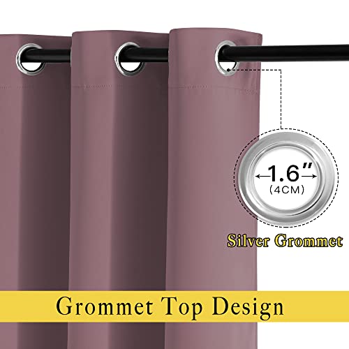 Blackout Window Curtains & Drapes 72" Long (Dry Rose / 46"W x 72"L (Pack of 2))