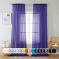Purple Sheer Curtains 96 inches Long 2 Panels (Purple / 42"W x 96"L (Pack of 2))