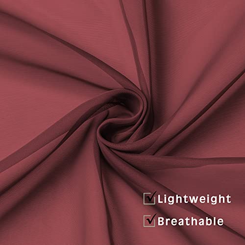 Sheer Curtains 54 inches Long 2 Panels Set (Burgundy / 42"W x 54"L (Pack of 2))