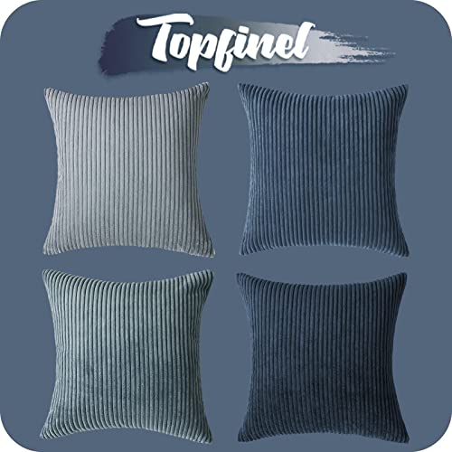Navy Blue Euro Shams Decorative Throw Pillow Covers 26x26 Inch Set of 4 (Blue / 26" x 26" (Pack of 4))