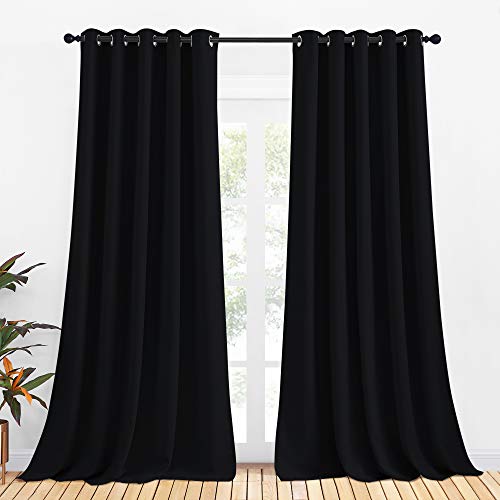 Blackout Draperies Window Curtain Panels (Black / 70"W x 108"L (Pack of 2))