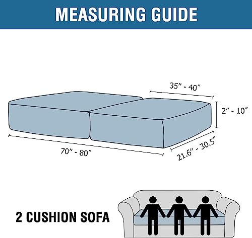 Velvet Stretch Couch Cushion Cover Plush Cushion Slipcover for Chair Loveseat Sofa Cushion Furniture Protector Seat Cushion Sofa Cover (Butter Cream / 2 Cushion Sofa)