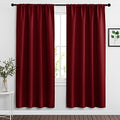 Blackout Curtains for Bedroom Living Room Nursery 63 inches Long (Burgundy Red / 42"W x 63"L (Pack of 2))