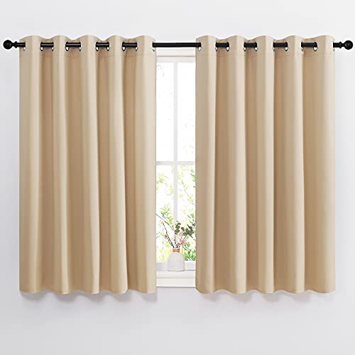 Bedroom Blackout Curtains and Drapes (Biscotti Beige / 66"W x 54"L (Pack of 2))