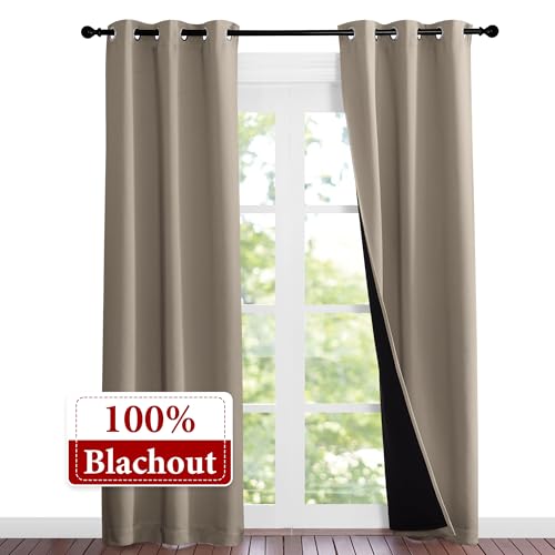 Taupe Full Shade Curtain Panels (Taupe / 37"W x 84"L (Pack of 2))