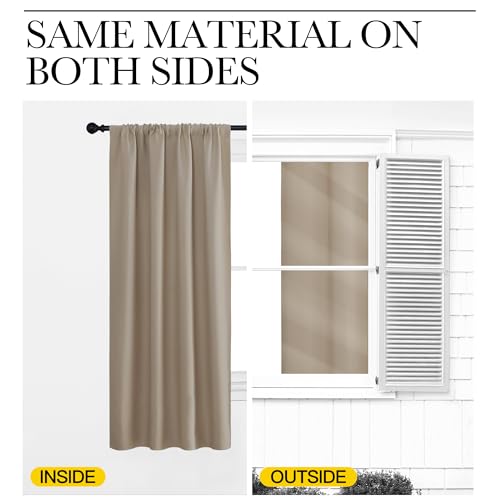 Window Curtains for Bedroom (Taupe / 42"W x 48"L (Pack of 2))