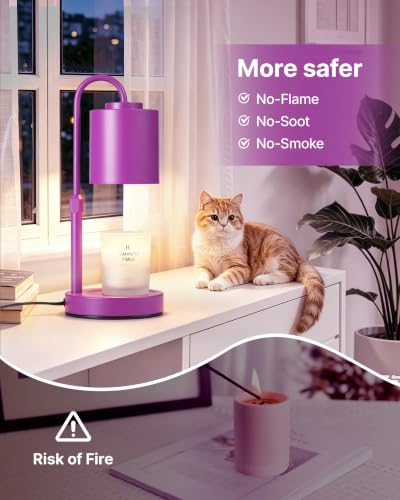 Dimmable Candle Warmer Lamp with Timer (Purple)