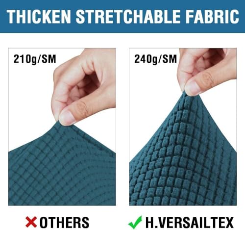 4 Piece Stretch Sofa Covers for 3 Cushion Couch Covers for Living Room Furniture Slipcovers (Large Plus / Deep Teal)