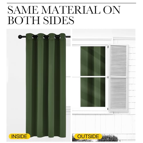 Dark Green Curtains for Bedroom (Dark Green / 52"W x 63"L (Pack of 2))
