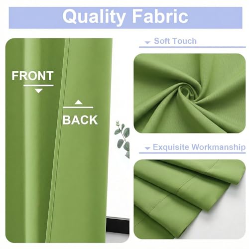 Ava Lime Blackout Curtains for Bedroom 72 Inch Length 2 Panels Set (Lime / 40"W x 72"L (Pack of 2))
