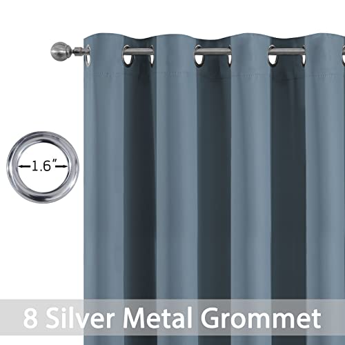 Room Darkening Curtains 52x108 inch Length Stone Blue (Stone Blue / 52"W x 108"L (Pack of 2))