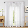 Extra Wide Sheer White Curtains 84 Inches Long 2 Panels (59"W x 84"L (Pack of 2) / White)