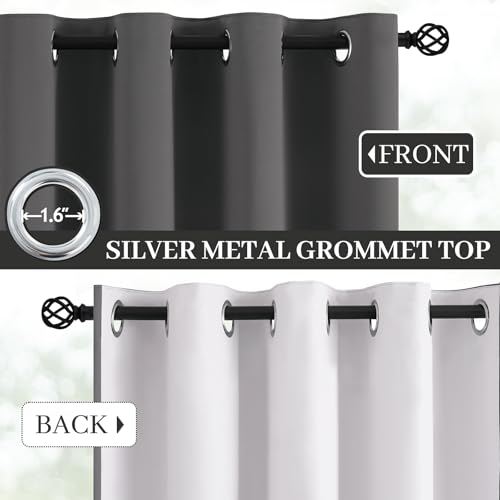100% Blackout Curtains 52x84 inch Long Dove Grey Drapes (Dove Grey / 52"W x 84"L (Pack of 2))