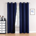 100% Blackout Curtains for Bedroom 72 Inches Long 2 Panels Set (42"W x 72"L (Pack of 2) / Navy Blue)