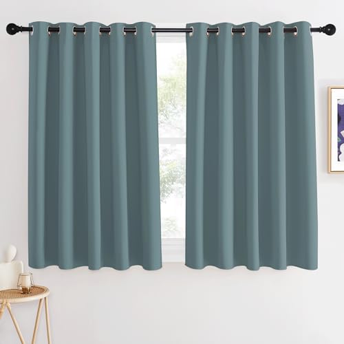 Greyish Blue Blackout Curtain for Bedroom (Greyish Blue / 66"W x 54"L (Pack of 1))