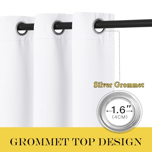 White Room Darkening Curtain 72 inches Long (White / 66"W x 72"L (Pack of 1))
