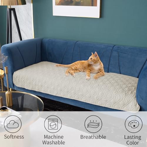 Waterproof Dog Bed Blankets Cover for Bed Couch Sofa Reversible (30x70 Inch (Pack of 1) / Cream+babypink)