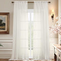 108 Inch Ivory Sheer Window Curtains for Farmhouse (59"W x 108"L (Pack of 2) / Ivory)