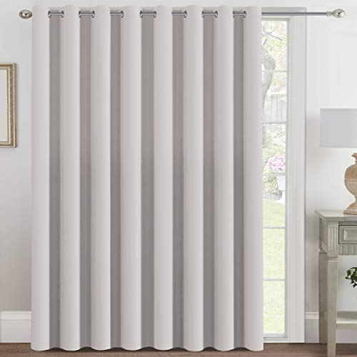 Blackout Patio Curtains 100 x 108 Inches for Sliding Door Extral Wide Blackout Curtain Panels Thermal Insulated Room Divider (100"W x 108"L (Pack of 1) / Stone)