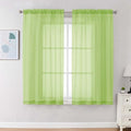 Sheer Curtains 63 Inch Length 2 Panels (Lime / 42"W x 63"L (Pack of 2))