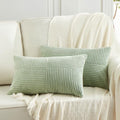 2 Packs Sage Green Long Lumbar Decorative Throw Pillow Covers 16x24 Inch for Couch Bed Sofa (Sage Green / 24" x 16" (Pack of 2))