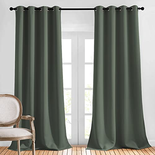 Living Room Curtains 95 inch Long (Dark Mallard / 52"W x 95"L (Pack of 2))