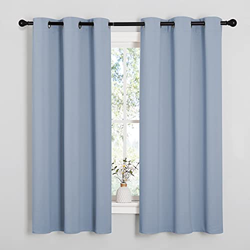 Vintage Blue Blackout Curtains 40 inches Length for Kitchen (Vintage Blue / 29"W x 40"L (Pack of 2))