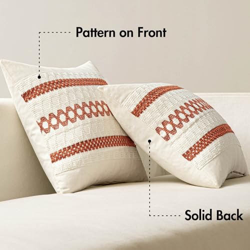 Set of 2 Fall Burnt Orange Decorative Lumbar Pillow Covers 12x20 (20" x 12" (Pack of 2) / Burnt Orange)