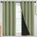 Sage 100% Blackout Curtains Room Darkening Living Room 63 Inch (Sage / 52"W x 63"L (Pack of 2))