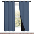 100% Blackout Curtains Thermal (Stone Blue / 37"W x 70"L (Pack of 2))