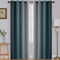 Ombre Stone Blue to Grey White Curtains for Living Room 52Wx84L (52"W x 84"L (Pack of 2) / Stone Blue)