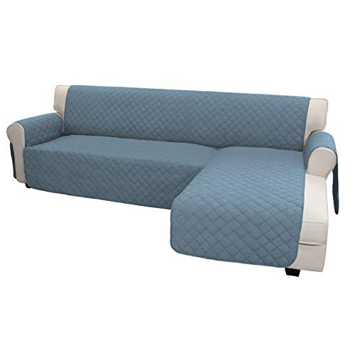 Reversible L Shape Sectional Couch Cover (Small / Light Blue/Light Blue)