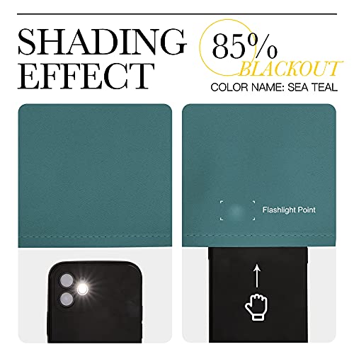 Blackout Curtains for Kids Room (Sea Teal / 52"W x 54"L (Pack of 2))