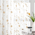 Yellow Sheer Curtains 96 Inches Long 2 Panels Yellow and White Embroidered Floral Pattern Semi Sheer Window Curtains for Bedroom Living Room (52"W x 96"L (Pack of 2) / White & Yellow)
