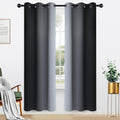 Ombre Curtains Black and Greyish White for Living Room (42"W x 72"L (Pack of 2) / Black)