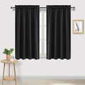Blackout Curtains for Bedroom Living Room 52 x 54 Inch Long Black (Black / 52"W x 54"L (Pack of 2))